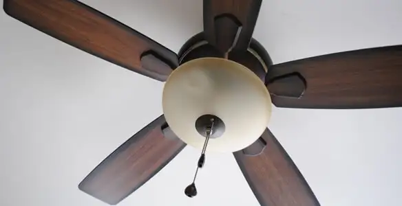 Fully installed ceiling fan with balanced blades and light fixture in Redding, CA