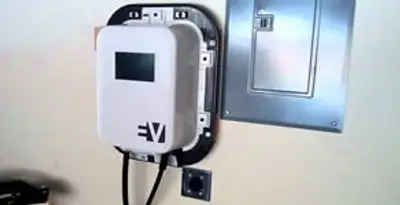 Electric car charger installation with wall-mounted EV charging station in Redding, CA
