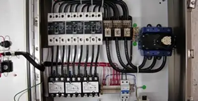 Electrical panel installation with organized circuit breakers and wiring in Redding, CA