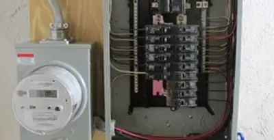 electrical panel upgrade service showing outdated electrical panel prepared for professional replacement in Redding, CA