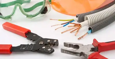 Electrical wiring repair with professional tools and safety equipment in French Gulch, CA