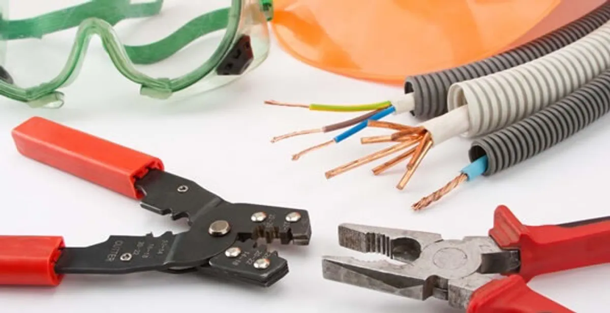 Electrical wiring repair with professional tools and safety equipment in Shasta Lake, CA