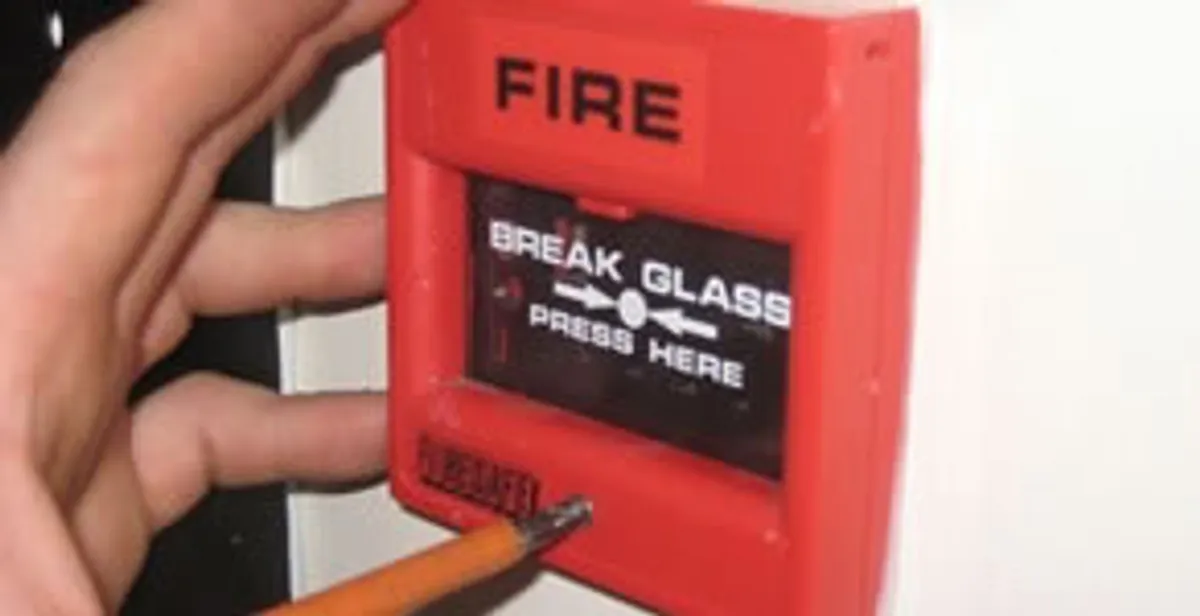 fire alarm installation service showing manual fire alarm pull station installed by licensed electricians in Redding, CA
