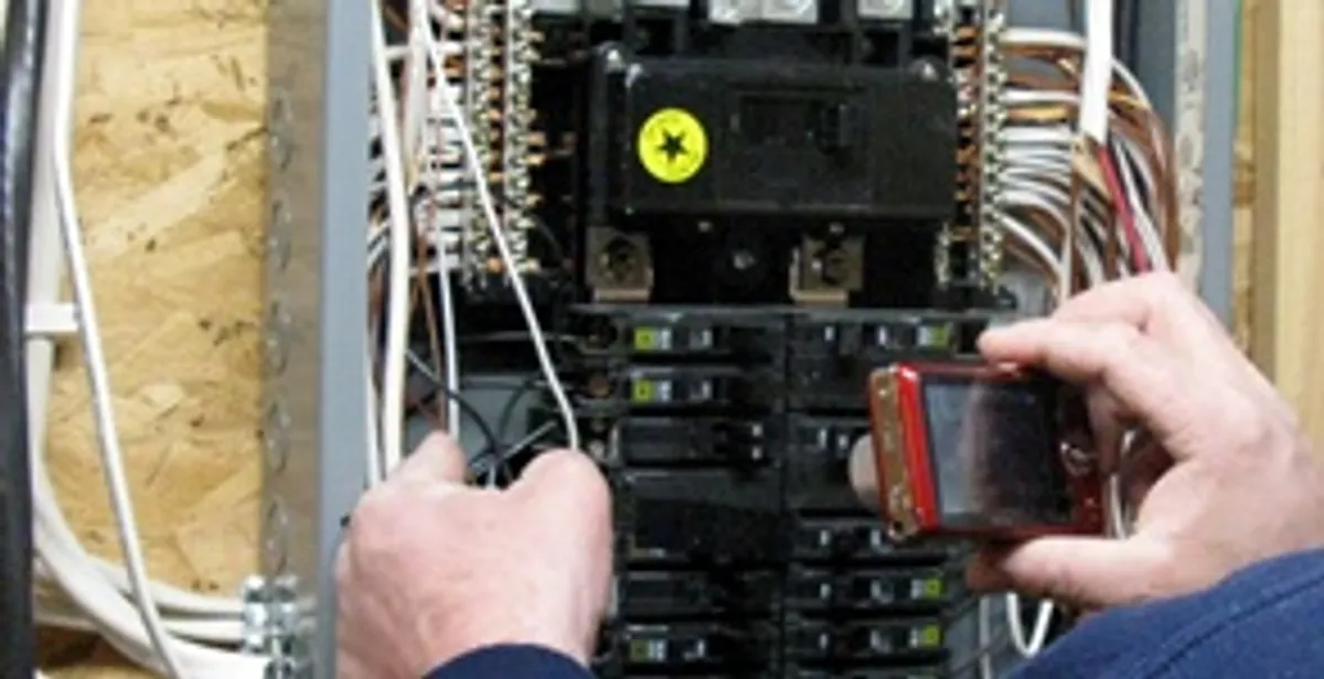 Home electrical inspection of circuit breaker panel by licensed electrician in Redding, CA
