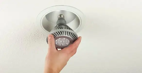 lighting installation service featuring recessed ceiling light installed by licensed professionals in Redding, CA