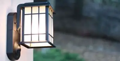 security light installation services with professionally mounted exterior wall light in Redding, CA