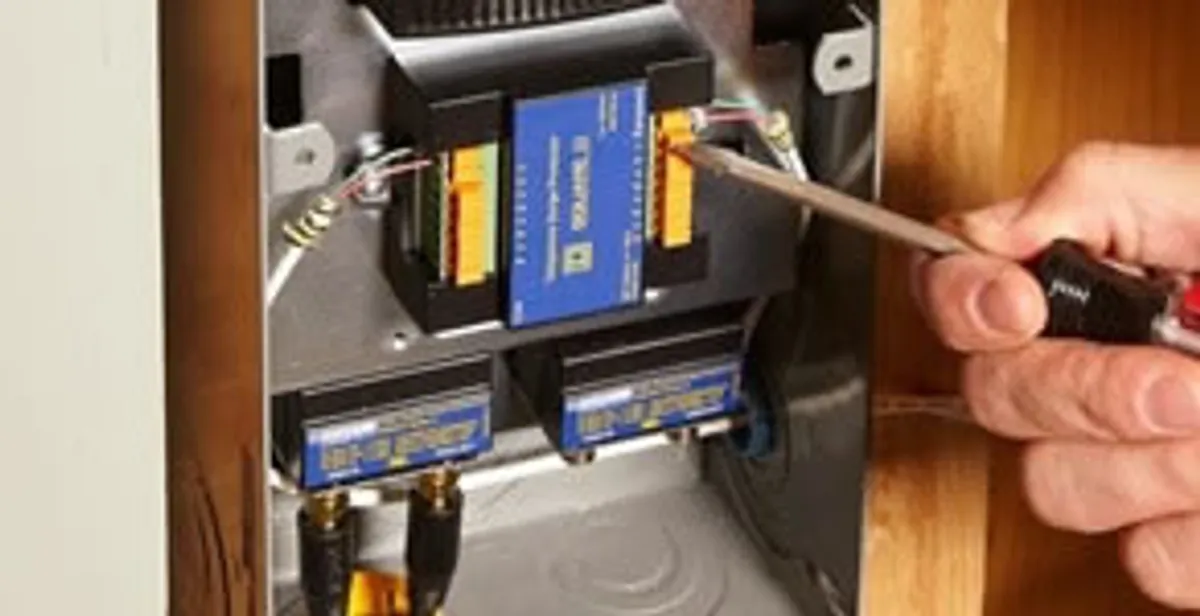 Whole home surge protection device being installed by a licensed electrician to protect electrical systems in Redding, CA
