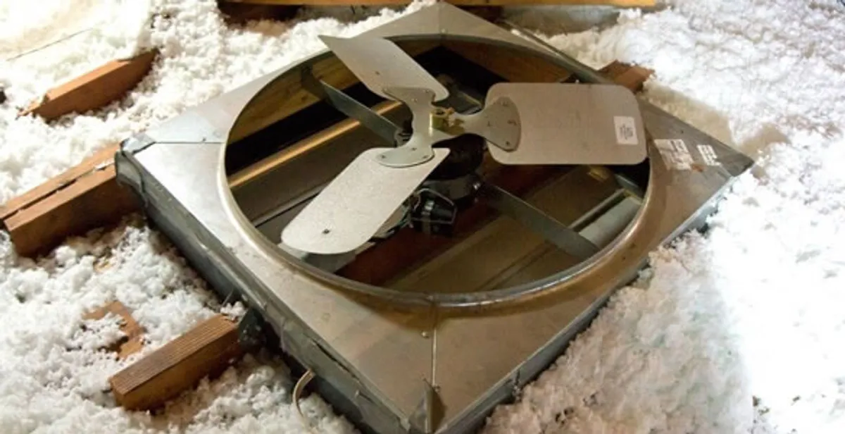 whole house fan installation services with attic-mounted ventilation unit in Redding, CA